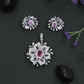 Rose Gold Floral Pendant Set with Openwork Petal Styling