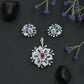 Rose Gold Floral Pendant Set with Openwork Petal Styling