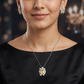 Floral bloom chain with pendant designed with marquise petal detailing