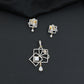 Contemporary square frame pendant set with flowing swirl construction
