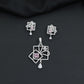 Contemporary square frame pendant set with flowing swirl construction
