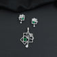 Contemporary square frame pendant set with flowing swirl construction