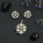 Crystal Blossom Pendant Set with Radiating Petal Arrangement