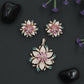 Crystal Blossom Pendant Set with Radiating Petal Arrangement