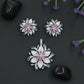 Crystal Blossom Pendant Set with Radiating Petal Arrangement