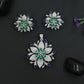 Crystal Blossom Pendant Set with Radiating Petal Arrangement
