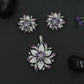 Crystal Blossom Pendant Set with Radiating Petal Arrangement