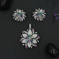 Crystal Blossom Pendant Set with Radiating Petal Arrangement