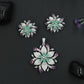 Crystal Blossom Pendant Set with Radiating Petal Arrangement
