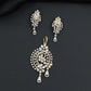 Spiral Teardrop Pendant Set with Pearl Drop Accents