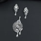 Spiral Teardrop Pendant Set with Pearl Drop Accents