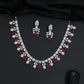Imperial rhodium finish decorative necklace with a central cascading teardrop crest