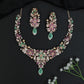Blossom Motif Rose Gold Necklace Set with Leaf Framework