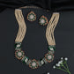 Decorative Floral Rose Gold Beads Necklace Set with Matching Studs