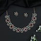 Blossom Cluster Crystal Rose Gold Necklace Set with Decorative Halos