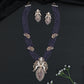 Garden Inspired Rhodium Beads Necklace Set with Ornamental Pendant