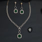 Heritage minimalist single strand bridal Gj necklace featuring a square drop pendant