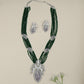 Garden Inspired Rhodium Beads Necklace Set with Ornamental Pendant
