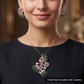 Ornamental Paisley Rose Gold Pendant Set with Radiating Design