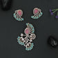 Ornamental Paisley Rose Gold Pendant Set with Radiating Design