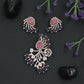 Ornamental Paisley Rose Gold Pendant Set with Radiating Design