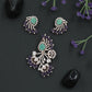 Ornamental Paisley Rose Gold Pendant Set with Radiating Design