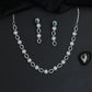 Radiant textured cluster rhodium necklace with dramatic long drop studs