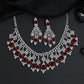 Heritage square plaque bridal rhodium necklace featuring cascading diamond frames