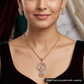 Curved Teardrop Pendant Set with Bloom Inspired Details