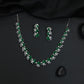 Grand Occasion rhodium necklace set with botanical collar formation