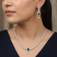 Crown Jewels Edit rhodium necklace set with sculpted pendant accent