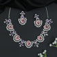 Paisley Bloom Rhodium Necklace Set with Floral Motifs