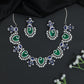 Paisley Bloom Rhodium Necklace Set with Floral Motifs