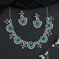 Paisley Bloom Rhodium Necklace Set with Floral Motifs