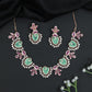 Paisley Bloom Rhodium Necklace Set with Floral Motifs