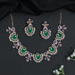 Paisley Bloom Rhodium Necklace Set with Floral Motifs