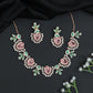Paisley Bloom Rhodium Necklace Set with Floral Motifs