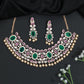 Royal Rose Gold Crystal Choker Set with Pearl Drop Accents