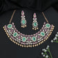 Royal Rose Gold Crystal Choker Set with Pearl Drop Accents