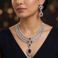 Luxe craftsmanship rhodium necklace set with layered strand formation