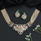 Floral Pearl Rose Gold Crystal Choker Set with Ornamental Scrollwork