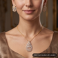 Marquise Pattern Pendant Set with Flowing Curve Structure