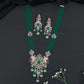 Traditional Crystal Rose Gold Beads Necklace Set with Floral Scrollwork