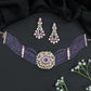 Grand Rose Gold Crystal Choker Set with Layered Bead Strands