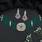 Grand Rose Gold Crystal Choker Set with Layered Bead Strands