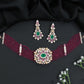 Grand Rose Gold Crystal Choker Set with Layered Bead Strands