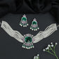 Multi Strand Pearl Rose Gold Crystal Choker Set with Ornamental Medallion