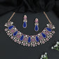 Statement Crystal Rose Gold Choker Set with Floral Vine Detailing