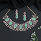 Statement Crystal Rose Gold Choker Set with Floral Vine Detailing
