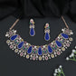 Statement Crystal Rose Gold Choker Set with Floral Vine Detailing